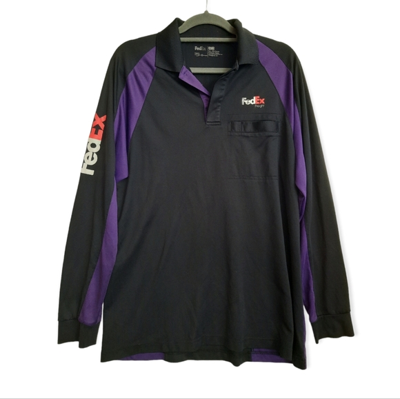 FedEx Shirts Fedex Freight Polo Shirt Work Uniform Long Sleeve